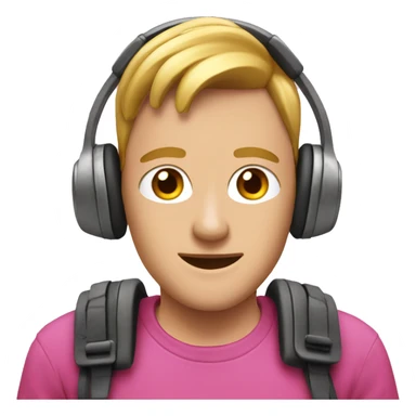 oido con auricular rosa sticker