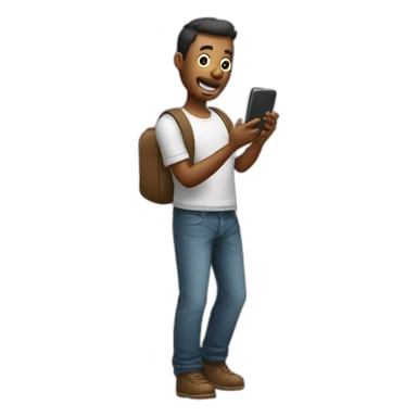 hombre robando un celular sticker