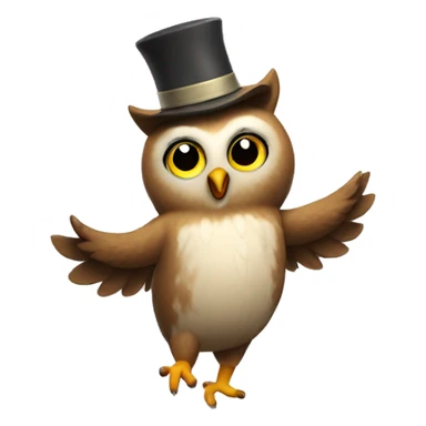 Owl wishing happy birthday and dancing sticker