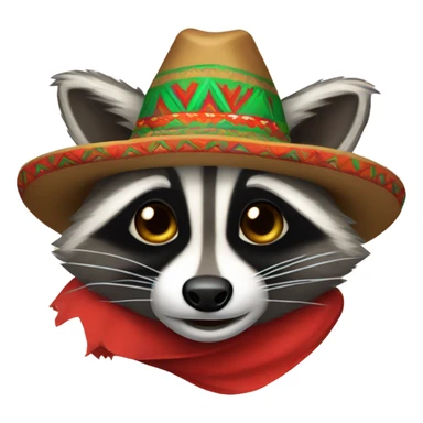Raccoon with a mexican hat sticker