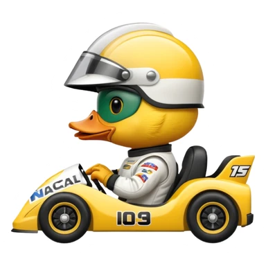 duck driving a nascar sticker