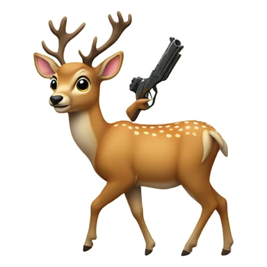 Deer with gun sticker