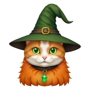 Cat with witch hat sticker