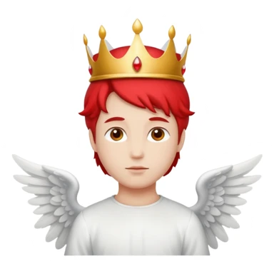 an angel with a red crown on his head, 4 wings sticker