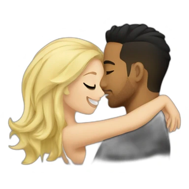 Romeo santos and blond girl green eyes hugging sticker