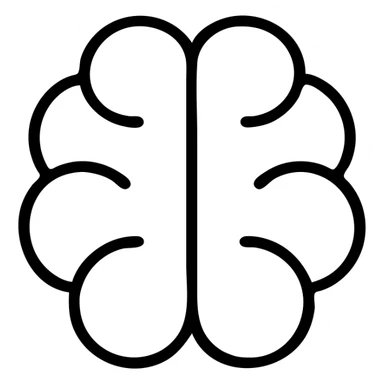 smooth brain, simple and clear design, minimalistic icon style, clean lines, clear shapes sticker