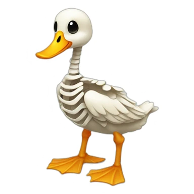 cute duck skeleton sticker