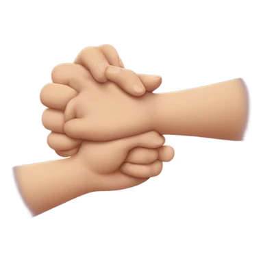 A hand holding another hands singular finger like the holding space for defying gravity meme sticker