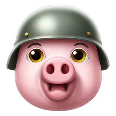 pig wearing helmet who is a soldier sticker