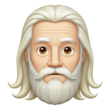 God, man with long white hair, beard and white mustache, wise looking, deity sticker