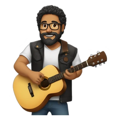 Latin lover Bearded man, very strong, with glasses, playing guitar  sticker
