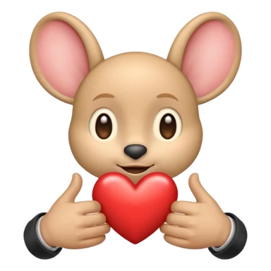 emoji that shows respect heart big ears and shaking hands sticker
