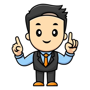 Office worker with index finger raised sticker