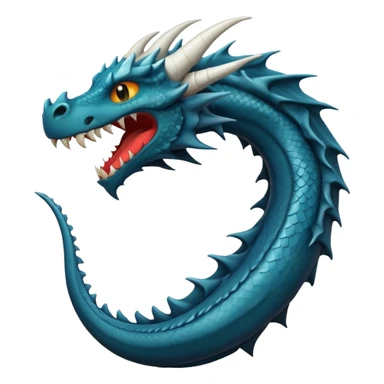 iOS style emoji, minimal dragon fang, dark fantasy object sticker