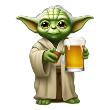 Yoda qui bois une bière sticker
