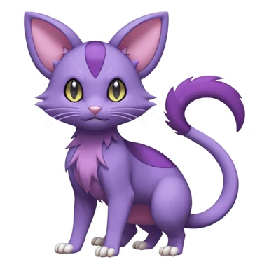 Purrloin-Delcatty-Rattata-Pokémon-fusion-hybrid-creature (full body) sticker