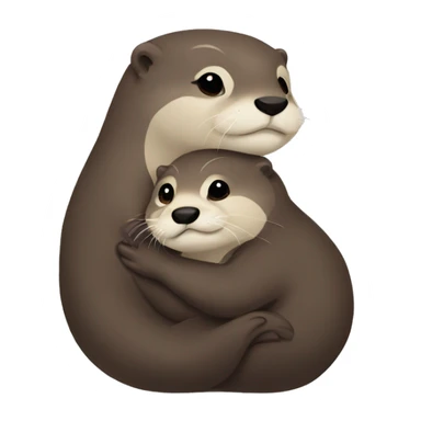 Male otter and girl otter hugging  sticker