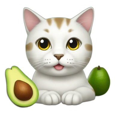 Cat with avocado sticker
