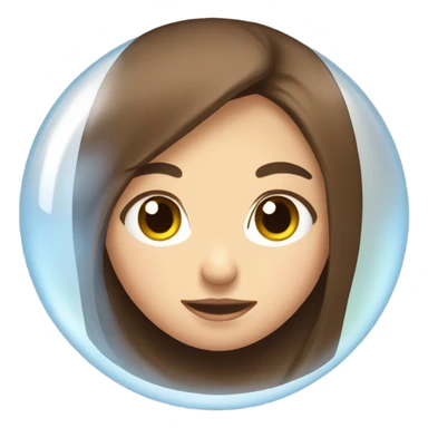 Girl with long brown hair and crystal ball sticker