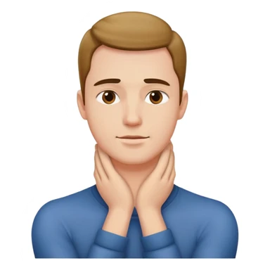 A men touching his neck with both arms sticker