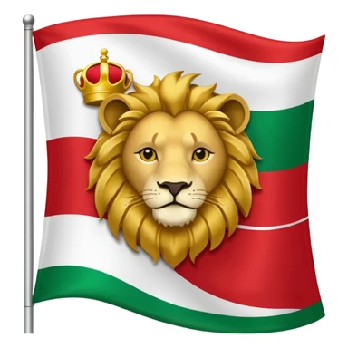 Small Lion and sun logo at the middle of flag in the red white and green flag(up to down ) sticker