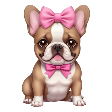 French bulldog with a pink bow sticker
