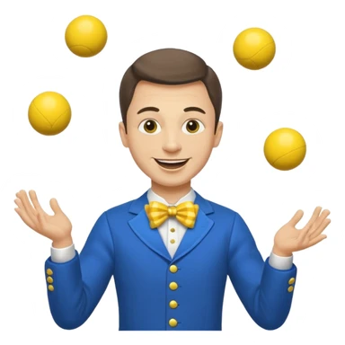 circus juggler zelensky juggling two balls blue and yellow sticker