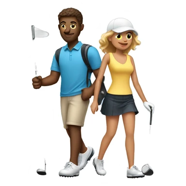 boyfriend that golfs with girlfriend who runs sticker