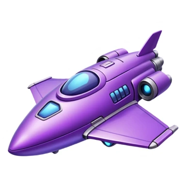 glitter purple spaceship sticker