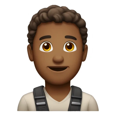 brown air man with brown eyes standing full size looking very cute sticker