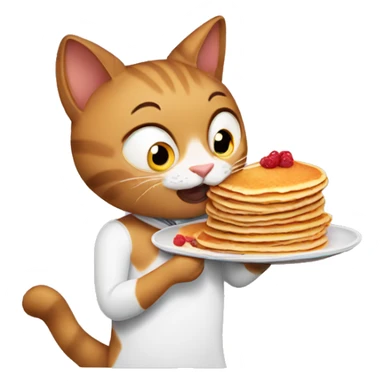 cat eating pancake  sticker