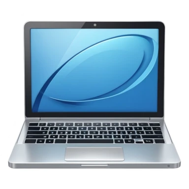 3D minimal icon of a premium silver or whity laptop with a clear #FF3D00 accent, clean, modern, high-end tech style. sticker
