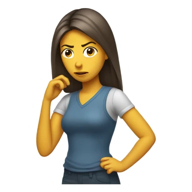 Side eye irritated tucking hair behind ear sticker