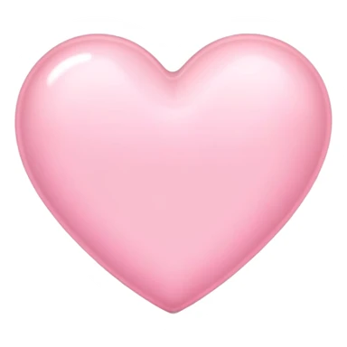 pastel pink heart with soft glow and shiny surface sticker