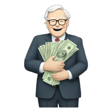 warren buffett hugging money sticker