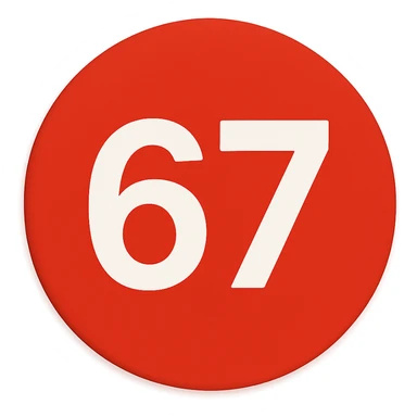 red circle emoji that says "67" sticker