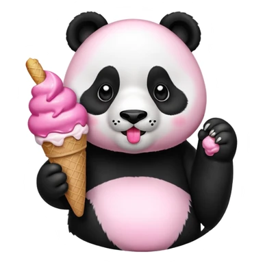Panda eating ice creamy sticker