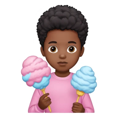 cotton candy holding black kid sticker
