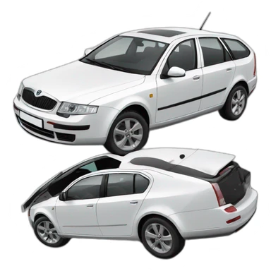 Škoda Octavia II white sticker