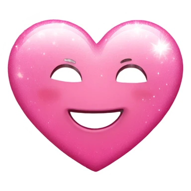 Pink heart with sparkles sticker