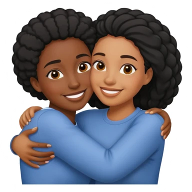 Black female couple hugging  sticker