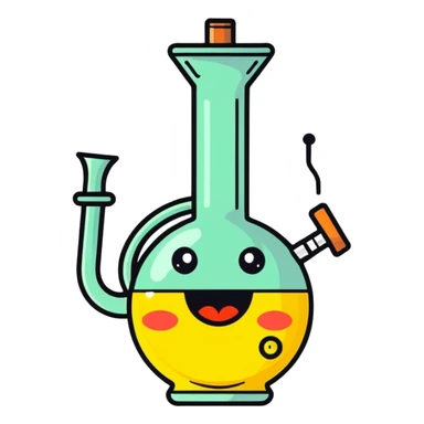 cartoon funny bong with a silly face sticker