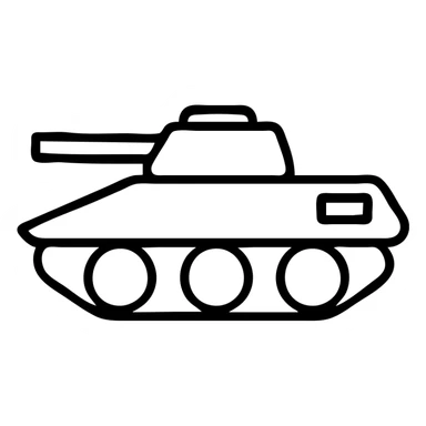 Ukrainian tank with tracks and angled armor, military vehicle sticker