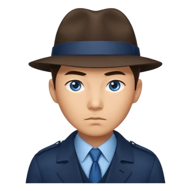 detective, asian, blue  sticker