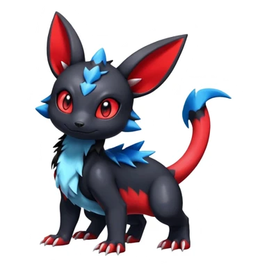 Cute Shiny Guilmon-Salandit-Umbreon-Fakémon-hybrid-creature (full body)  sticker