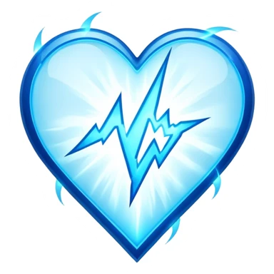 plasma energy lightning heart shaped sticker