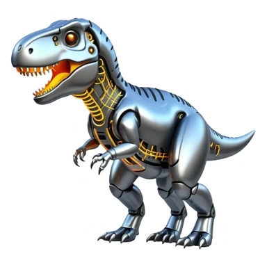 I want an icon combining a t-rex with AI sticker