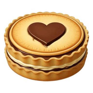 Il Nutella Biscuit è un biscotto rotondo, dorato, con bordo spesso e inciso. Al centro spicca un cuore di Nutella visibile, scuro e cremoso, incorniciato dalla frolla croccante. Elegante e invitante nella sua semplicità.
 sticker