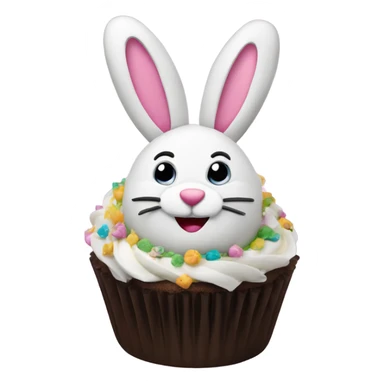 beautifully decorated Easter bunny cupcake sticker
