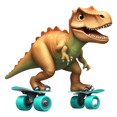 Dinosaur with roller skates  sticker
